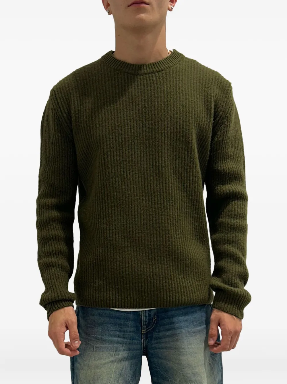 Свитер в рубчик с круглым вырезом Rayne 1896, зеленый
Свитер в рубчик с круглым вырезом Rayne 1896, зеленый