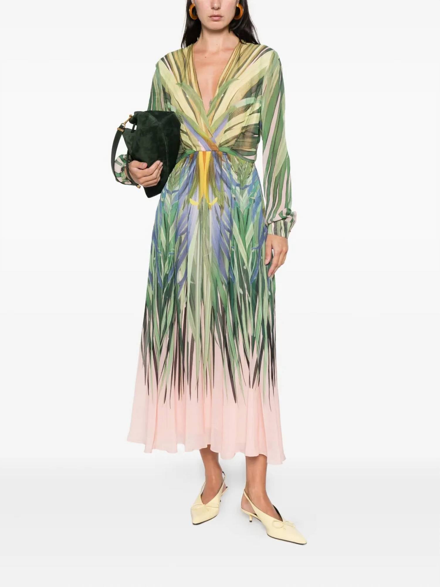 Платье-миди из шифона с принтом в виде листьев Elie Saab, leaf
Платье-миди из шифона с принтом в виде листьев Elie Saab, leaf