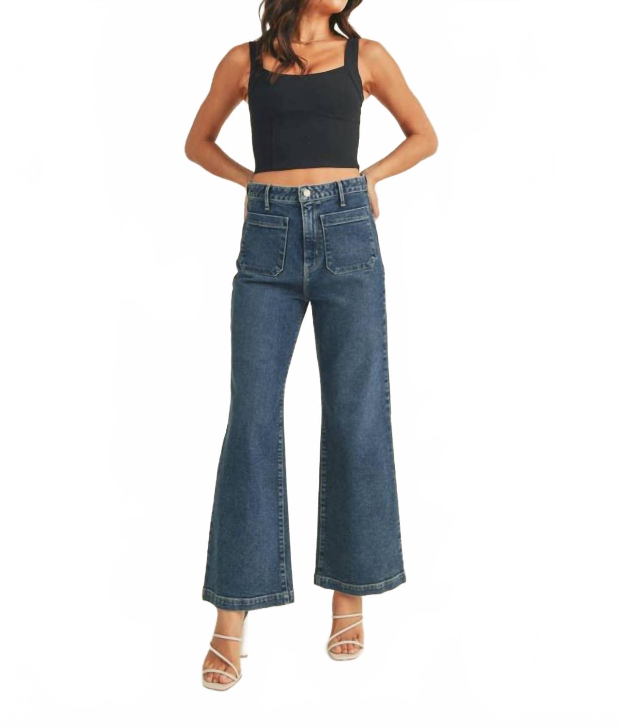 Джинсы с высокой посадкой и широкими штанинами в темном дениме с накладными карманами JUST BLACK DENIM, Dark Denim
Джинсы с высокой посадкой и широкими штанинами в темном дениме с накладными карманами JUST BLACK DENIM, Dark Denim