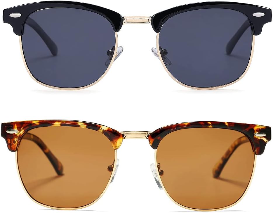 Полуободковые поляризованные солнцезащитные очки Pro Acme с защитой от УФ-излучения UV 400 для женщин и мужчин, E2 Black/Gold Rimmed + Tortoise/Brown/Gold Rimmed (2 Pack)
Полуободковые поляризованные солнцезащитные очки Pro Acme с защитой от УФ-излучения UV 400 для женщин и мужчин, E2 Black/Gold Rimmed + Tortoise/Brown/Gold Rimmed (2 Pack)