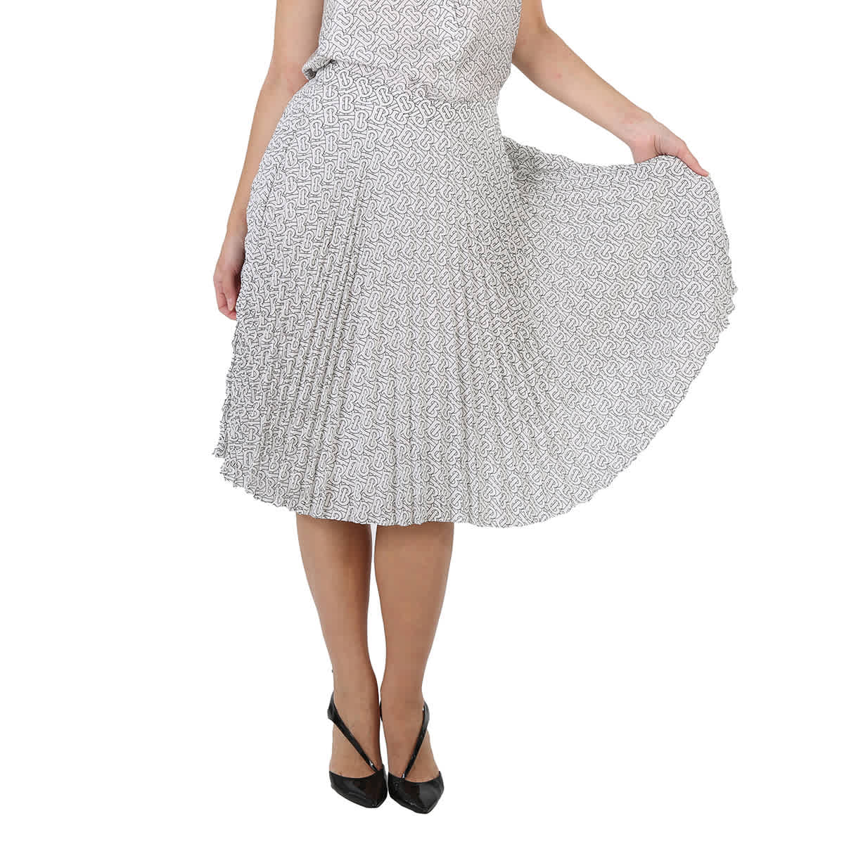 Юбка Burberry Ladies TB Monogram плиссированная высокая талия, черный 
Юбка Burberry Ladies TB Monogram плиссированная высокая талия, черный