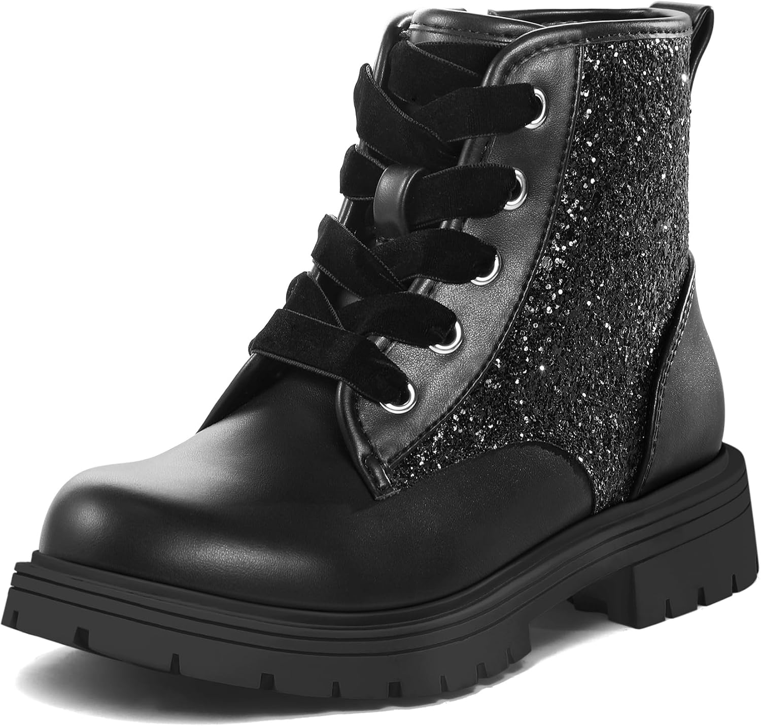 Девочковые блестящие ботильоны на шнуровке K KomForme с боковой молнией, водонепроницаемые боевые ботинки для малышей/детей младшего и старшего возраста, Black Glitter
Девочковые блестящие ботильоны на шнуровке K KomForme с боковой молнией, водонепроницаемые боевые ботинки для малышей/детей младшего и старшего возраста, Black Glitter