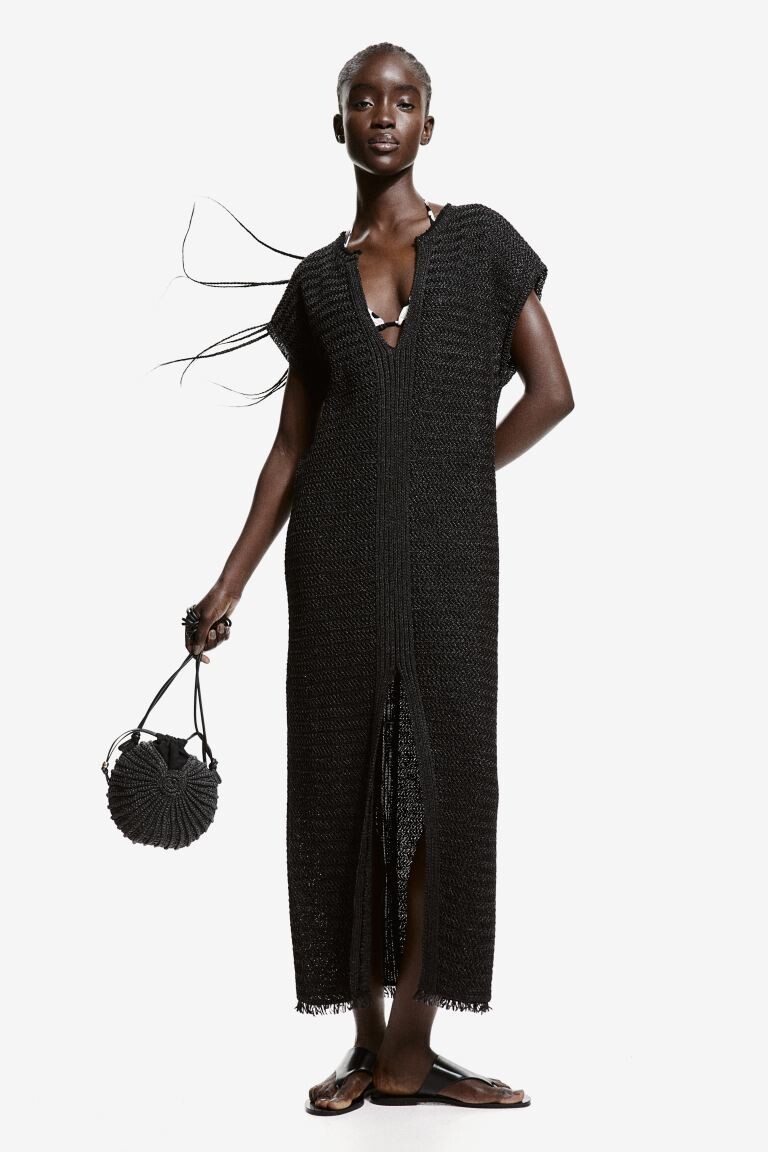 Платье-Кафтан в стиле рафии H&M, черный
Платье-Кафтан в стиле рафии H&M, черный