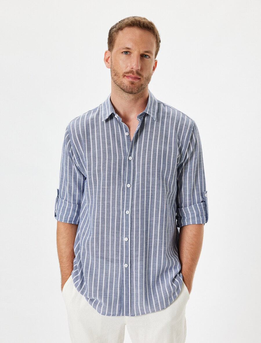 Повседневная рубашка Koton Regular fit Button Up Shirt, пятнистый синий
Повседневная рубашка Koton Regular fit Button Up Shirt, пятнистый синий