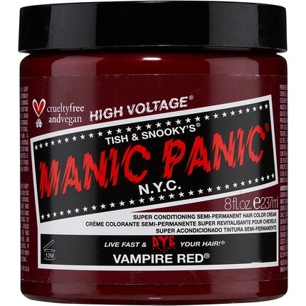 Высоковольтная классическая крем-краска для волос «Красный вампир», 8 унций, Manic Panic
Высоковольтная классическая крем-краска для волос «Красный вампир», 8 унций, Manic Panic
