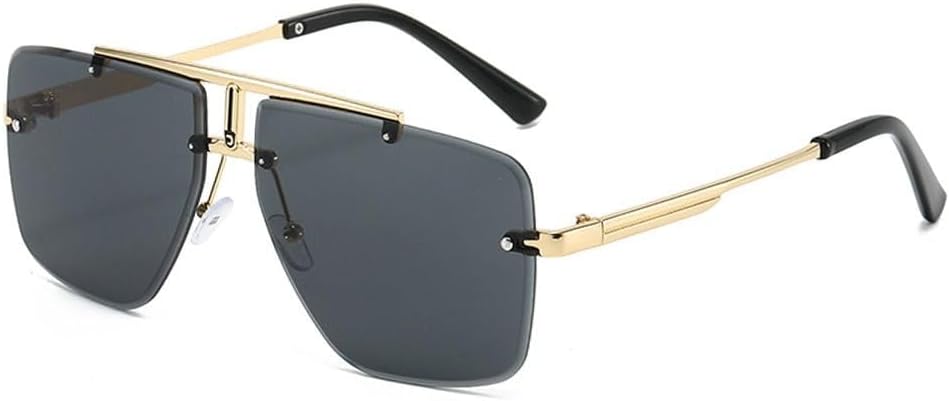 Модные мужские солнцезащитные очки без оправы для женщин, солнцезащитные очки с двойной перемычкой и металлической оправой, очки для вождения, защита от УФ-излучения UV400, спортивные очки WNCKSQ, Gold-black Gray
Модные мужские солнцезащитные очки без оправы для женщин, солнцезащитные очки с двойной перемычкой и металлической оправой, очки для вождения, защита от УФ-излучения UV400, спортивные очки WNCKSQ, Gold-black Gray