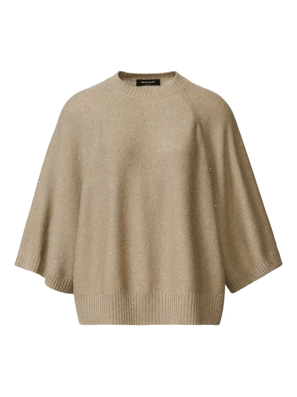 Джемпер с рукавами реглан и пайетками Fabiana Filippi, нейтральный
Джемпер с рукавами реглан и пайетками Fabiana Filippi, нейтральный
