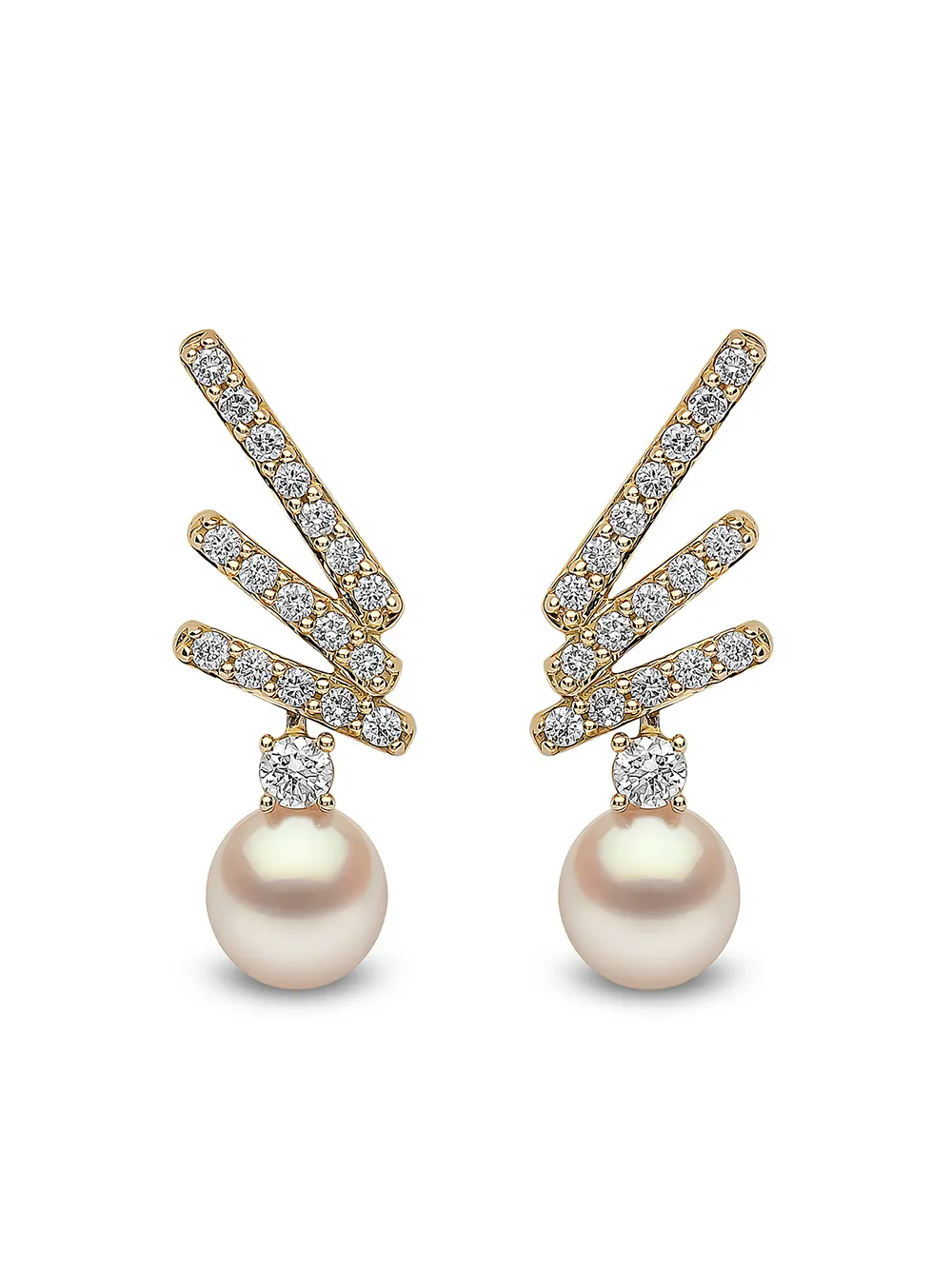 Серьги Sleek из желтого золота с жемчугом и бриллиантами Yoko London, золотой 
Серьги Sleek из желтого золота с жемчугом и бриллиантами Yoko London, золотой