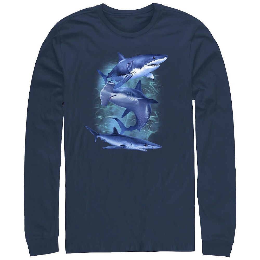 Мужская футболка с длинным рукавом и рисунком Three Blue Sharks Licensed Character, темно-синий
Мужская футболка с длинным рукавом и рисунком Three Blue Sharks Licensed Character, темно-синий