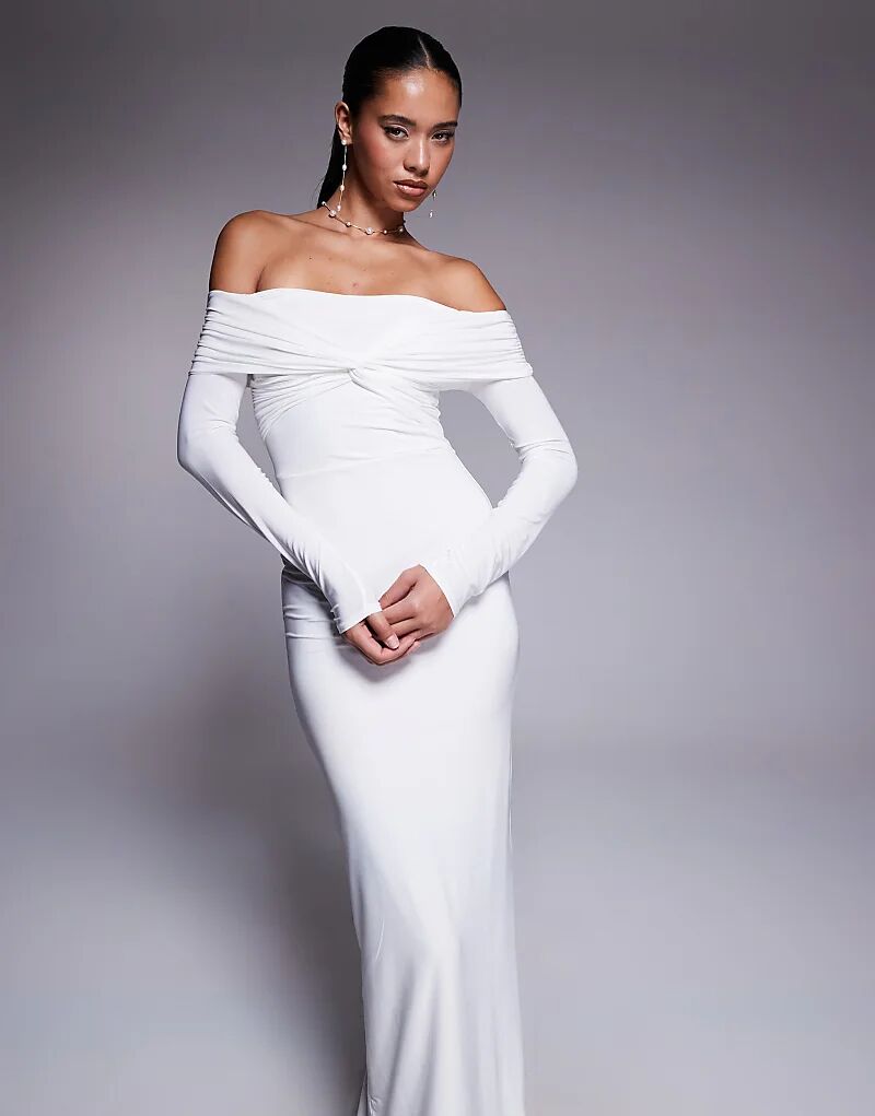 Платье Missyempire с двойным лифом, облегающим силуэтом, открытыми плечами, закругленным вырезом спереди, длинными рукавами, белое
Платье Missyempire с двойным лифом, облегающим силуэтом, открытыми плечами, закругленным вырезом спереди, длинными рукавами, белое