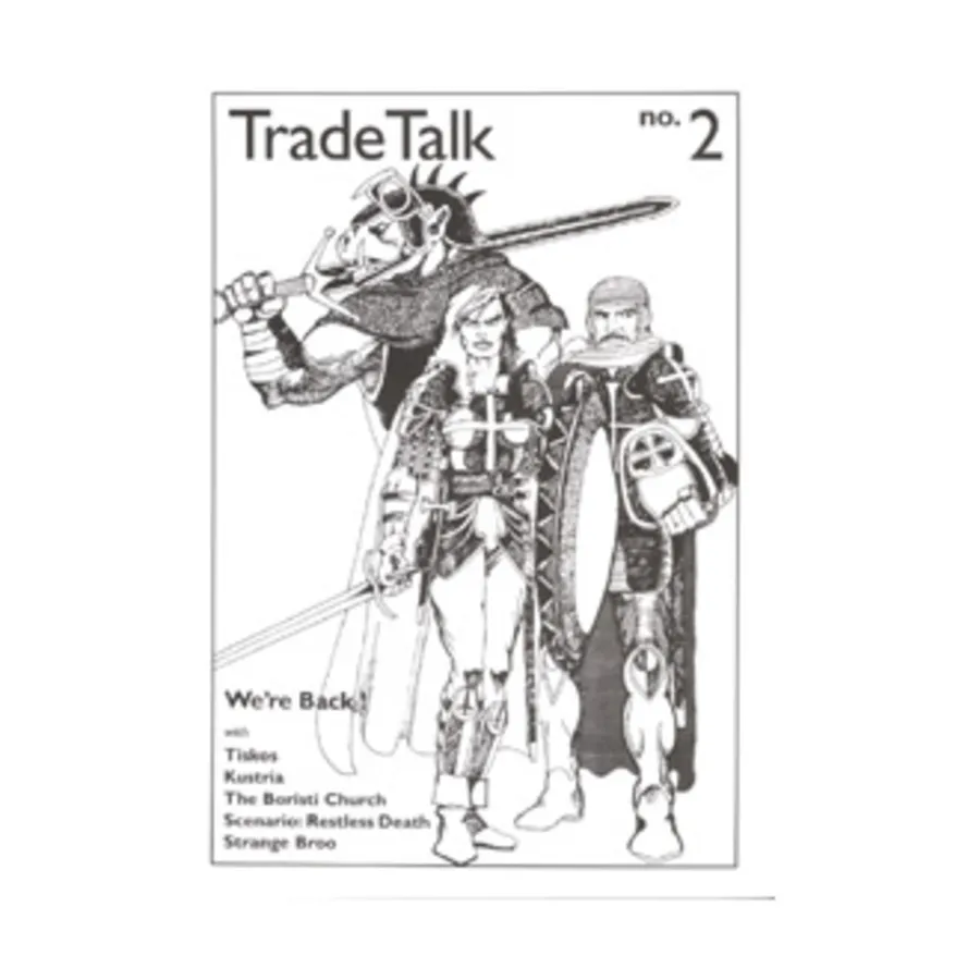 Журнал #2 "Tiskos, Kustria Boristi Church", TradeTalk Magazine (RuneQuest) 
Журнал #2 "Tiskos, Kustria Boristi Church", TradeTalk Magazine (RuneQuest)