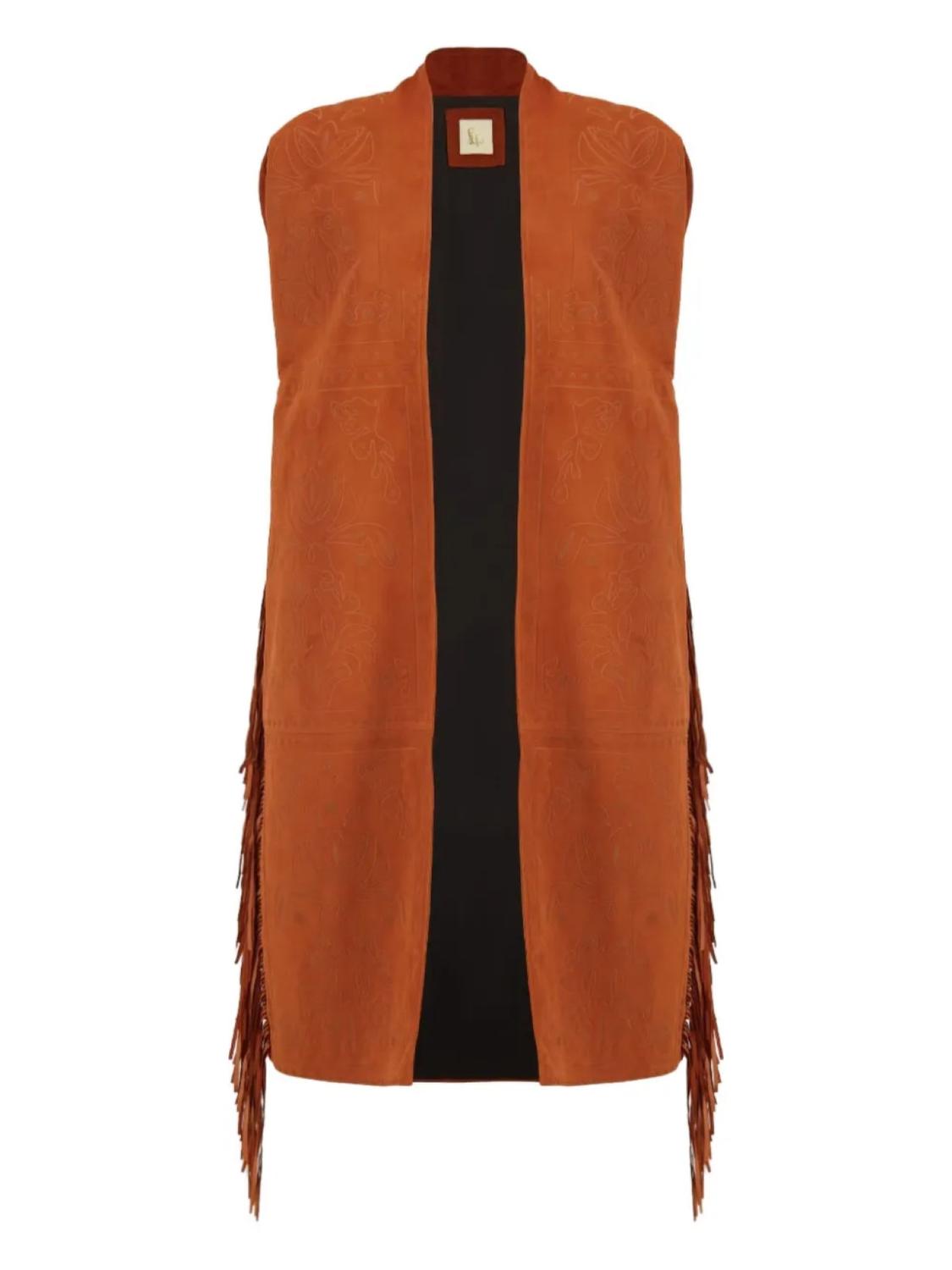 PAULA замшевый жилет с вышивкой, коричневый
PAULA замшевый жилет с вышивкой, коричневый