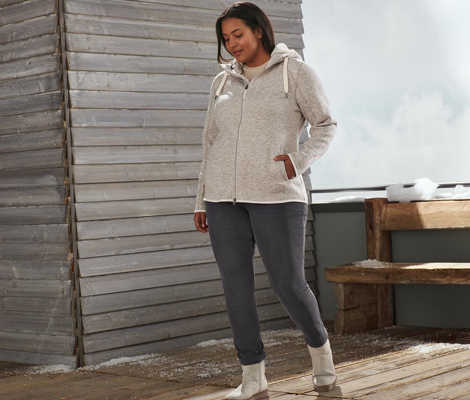 Вязаная флисовая куртка Teddy Tchibo, крапчатый бежевый
Вязаная флисовая куртка Teddy Tchibo, крапчатый бежевый