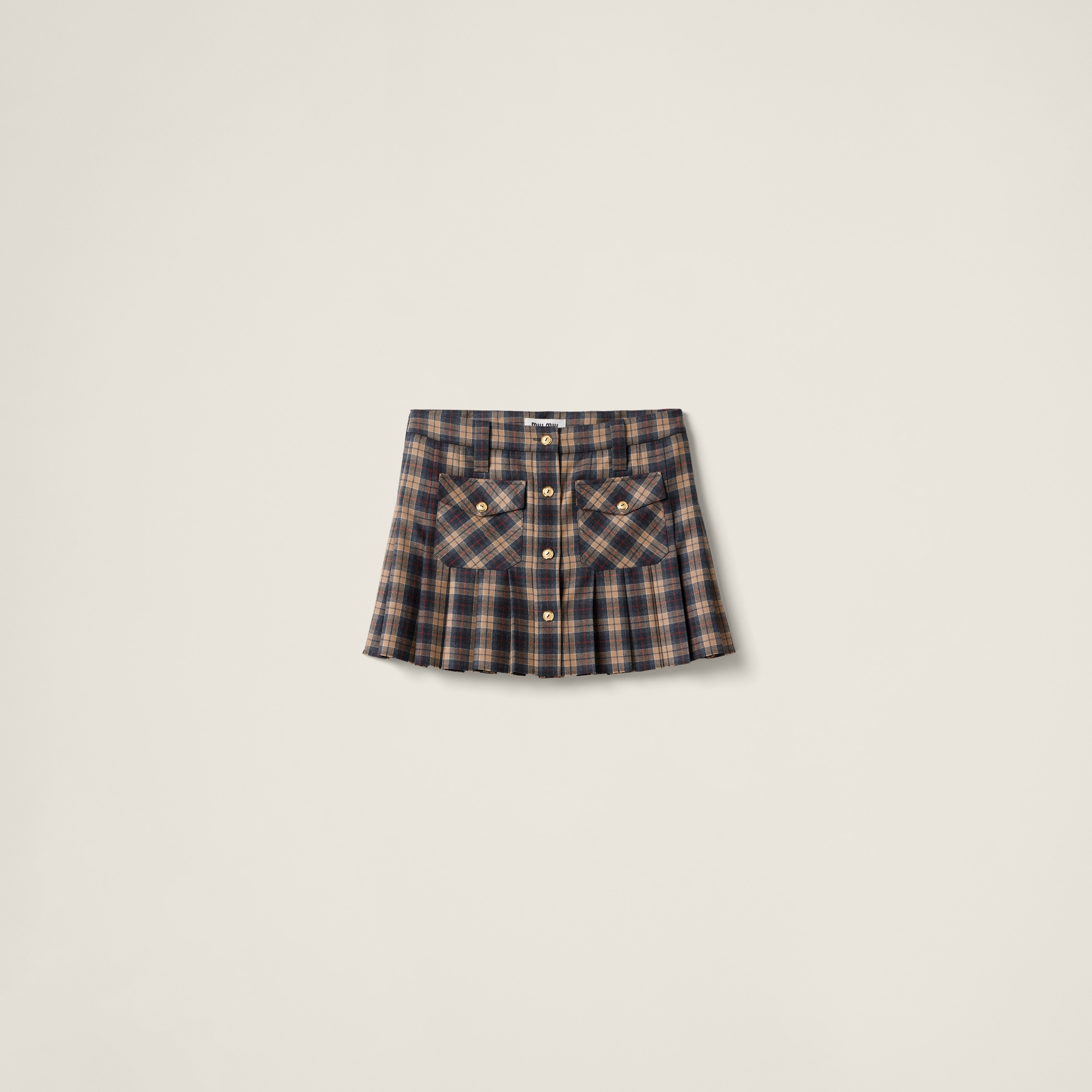 Плиссированная мини-юбка в тартан MIU MIU, кемеловый коричневый
Плиссированная мини-юбка в тартан MIU MIU, кемеловый коричневый