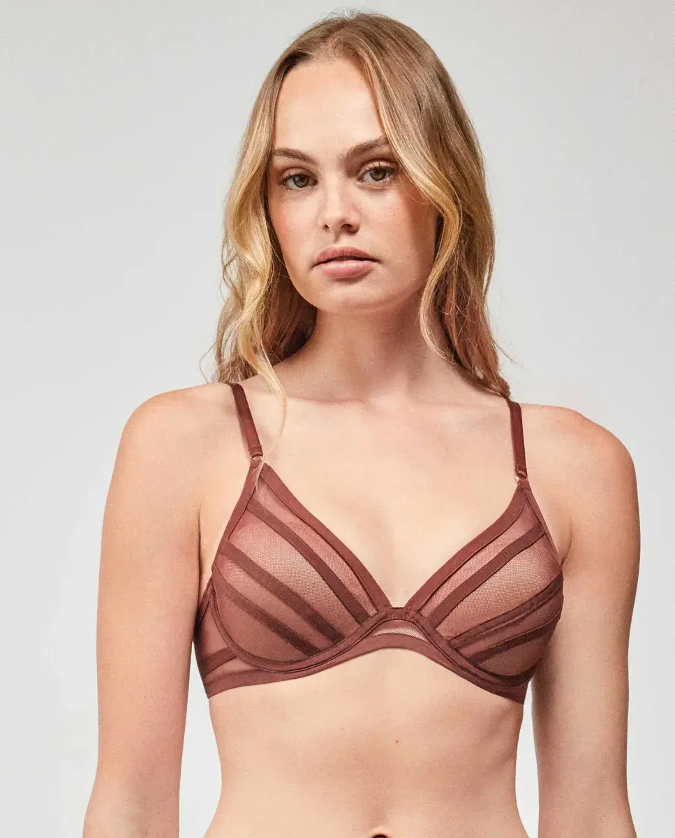Бюстгальтер-бралетт на косточках и с поролоном из полупрозрачной ткани Gisela, коричневый
Бюстгальтер-бралетт на косточках и с поролоном из полупрозрачной ткани Gisela, коричневый