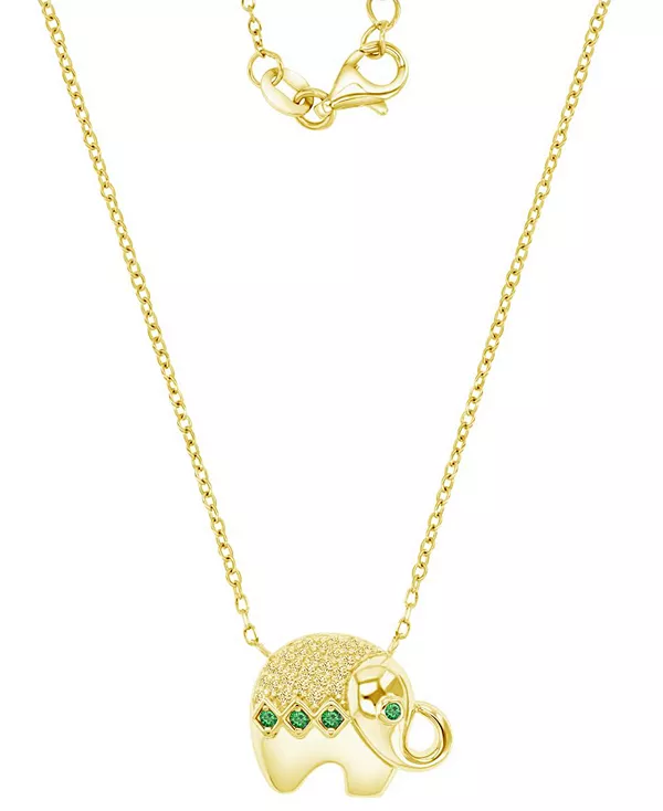 Кулон в виде слонёнка с кубическим цирконием и выращенным в лаборатории зелёным нанокристаллом (1/10 карата), приносящий удачу, 16 дюймов + удлинитель 2 дюйма Macy'S, gold
Кулон в виде слонёнка с кубическим цирконием и выращенным в лаборатории зелёным нанокристаллом (1/10 карата), приносящий удачу, 16 дюймов + удлинитель 2 дюйма Macy'S, gold
