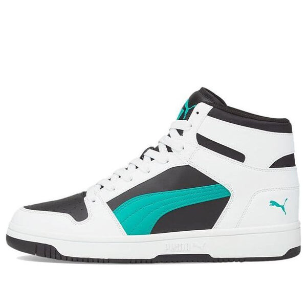 Кроссовки rebound layup mid-top black/white/green Puma, черный 
Кроссовки rebound layup mid-top black/white/green Puma, черный