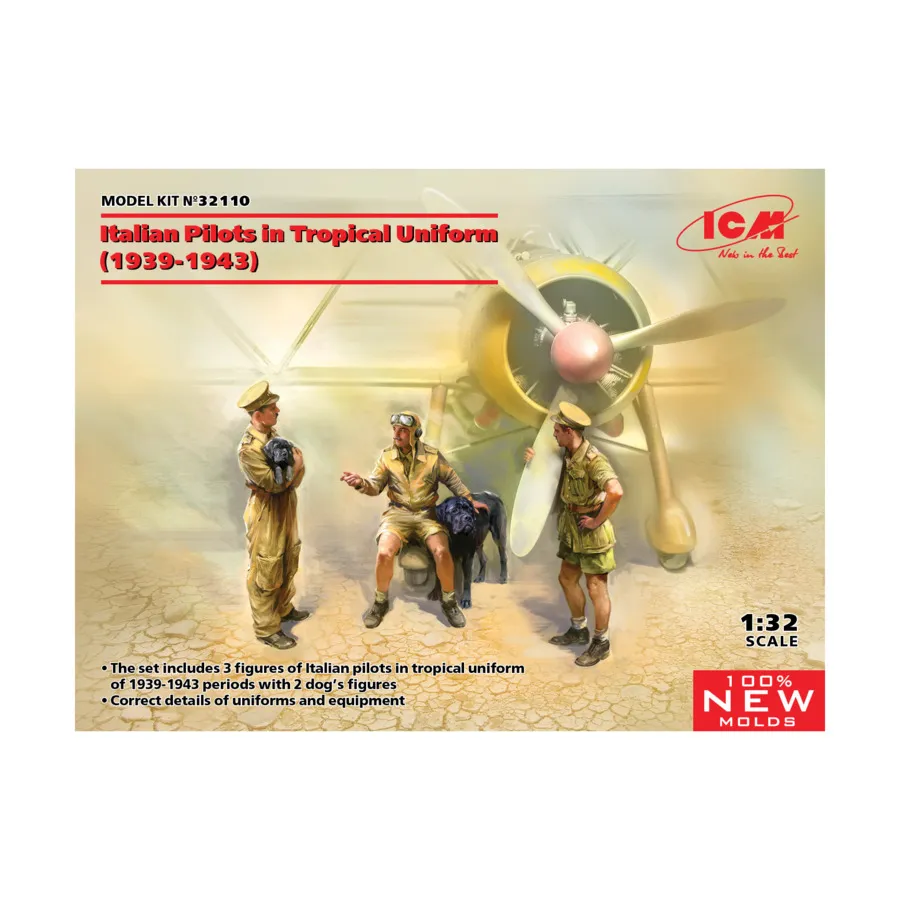 Итальянские пилоты в тропической форме (32 мм), Military Models 1/32 Scale (ICM)
Итальянские пилоты в тропической форме (32 мм), Military Models 1/32 Scale (ICM)