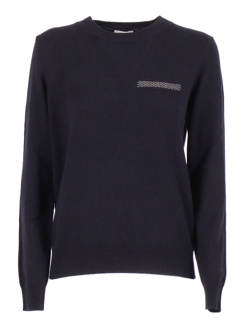 Вязаный свитер с круглым вырезом Peserico, синий
Вязаный свитер с круглым вырезом Peserico, синий