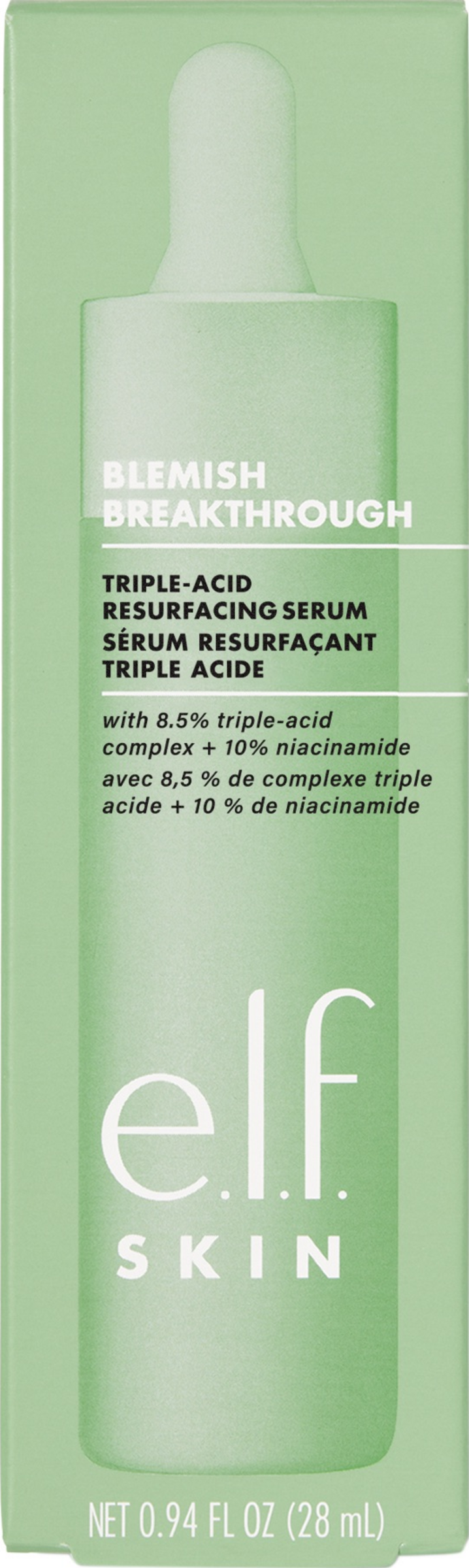 Сыворотка для лица e.l.f. Cosmetics Blemish Breakthrough Triple-Acid Resurfacing Serum
Сыворотка для лица e.l.f. Cosmetics Blemish Breakthrough Triple-Acid Resurfacing Serum
