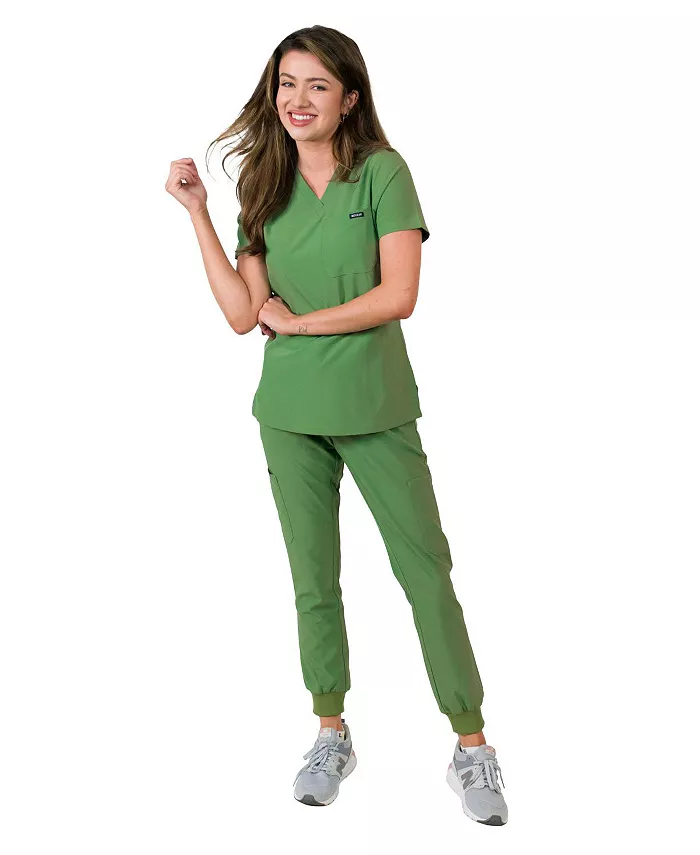 Женский комплект из брюк-джоггеров с одним карманом и трикотажными манжетами в рубчик Medgear, зеленый
Женский комплект из брюк-джоггеров с одним карманом и трикотажными манжетами в рубчик Medgear, зеленый