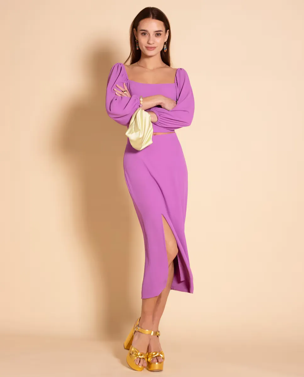 Приталенная юбка миди с разрезом The-Are, розовый
Приталенная юбка миди с разрезом The-Are, розовый