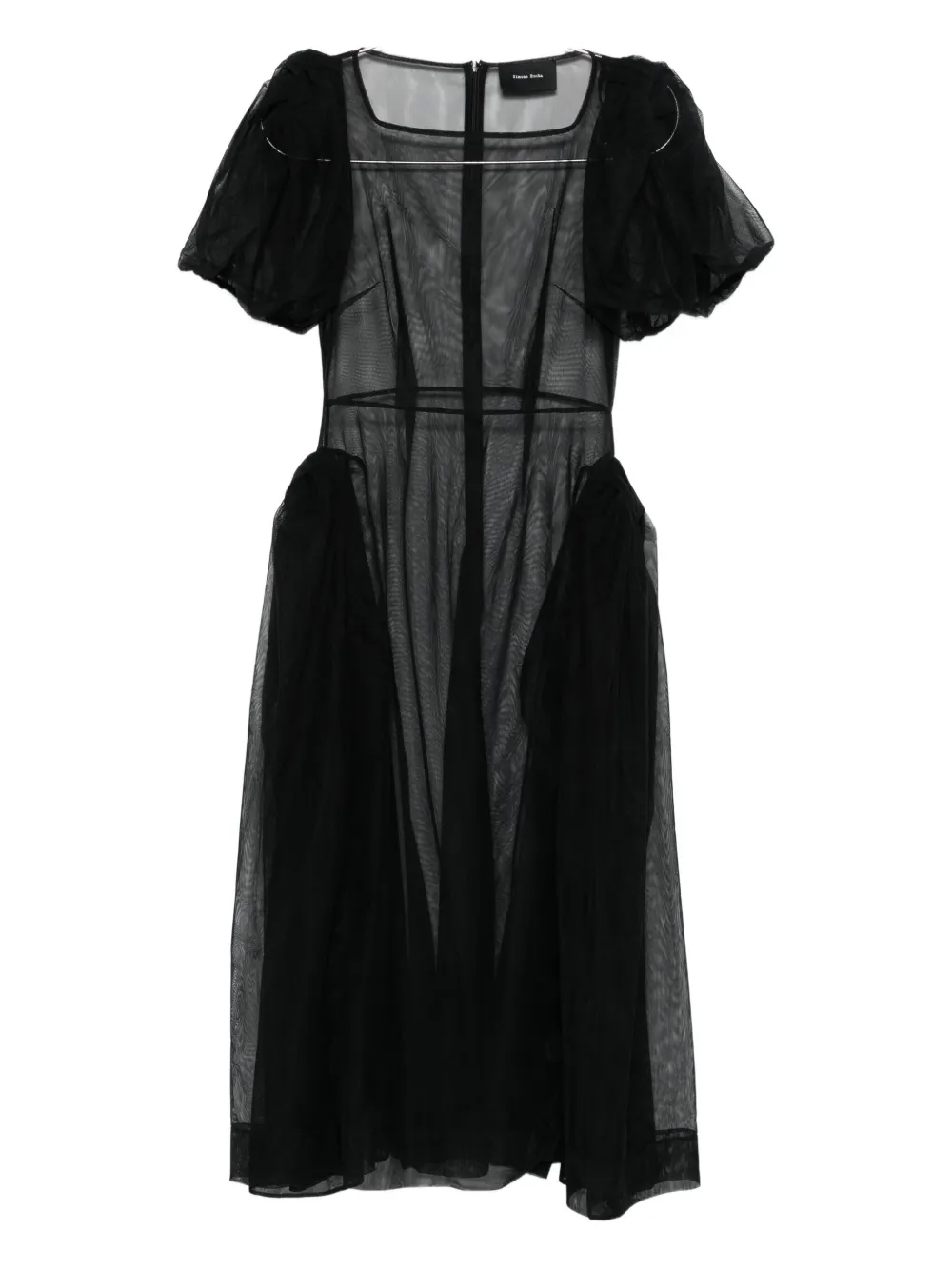 Прозрачное платье с рукавами-буфами Simone Rocha, черный
Прозрачное платье с рукавами-буфами Simone Rocha, черный