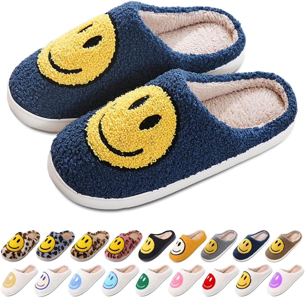 Домашние тапочки AIMINUO для женщин и мужчин, ретро стиль, с улыбкой, мягкие и теплые плюшевые тапочки на молнии, удобная зимняя обувь для дома, с мягкой подушкой, противоскользящие и пушистые, темно-синий
Домашние тапочки AIMINUO для женщин и мужчин, ретро стиль, с улыбкой, мягкие и теплые плюшевые тапочки на молнии, удобная зимняя обувь для дома, с мягкой подушкой, противоскользящие и пушистые, темно-синий