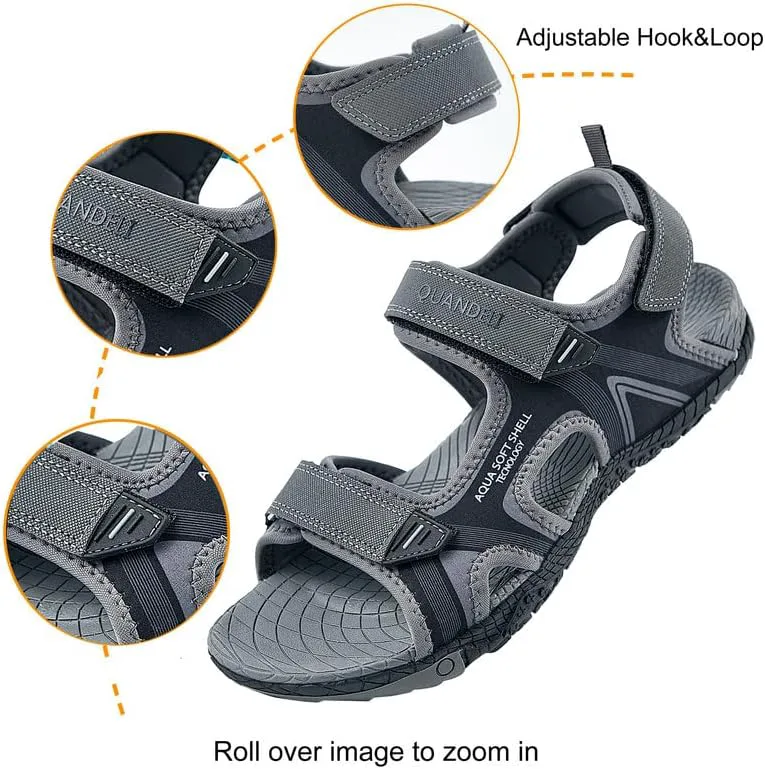 Мужские спортивные сандалии QUANDELI, с открытым носком, водонепроницаемые сандалии с поддержкой свода стопы, легкие повседневные спортивные сандалии для активного отдыха, пляжа, путешествий и лета, серый/темно-синий
Мужские спортивные сандалии QUANDELI, с открытым носком, водонепроницаемые сандалии с поддержкой свода стопы, легкие повседневные спортивные сандалии для активного отдыха, пляжа, путешествий и лета, серый/темно-синий