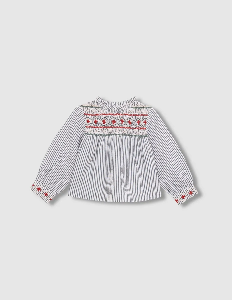 Детская блузка с ручной вышивкой «соты» Gocco, бирюзовый
Детская блузка с ручной вышивкой «соты» Gocco, бирюзовый