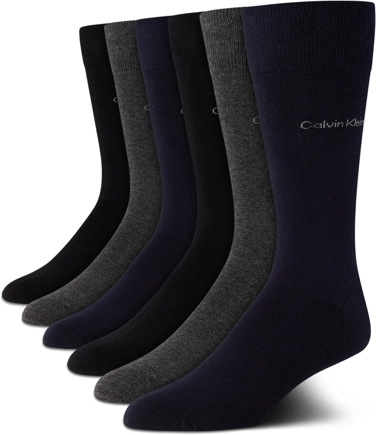 Мужские носки Calvin Klein под повседневную одежду - 6 пар мягких хлопковых носков для мужчин - классический комфорт, манжеты, смешанный узор, Navy/Grey/Black
Мужские носки Calvin Klein под повседневную одежду - 6 пар мягких хлопковых носков для мужчин - классический комфорт, манжеты, смешанный узор, Navy/Grey/Black