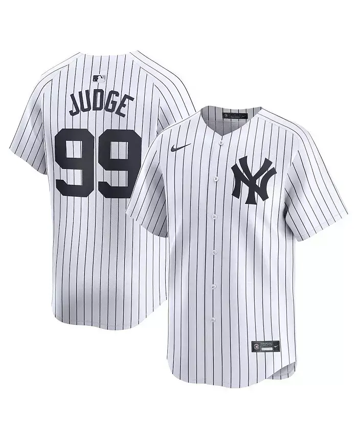 Мужская белая лимитированная игровая футболка Aaron Judge домашняя New York Yankees Nike
Мужская белая лимитированная игровая футболка Aaron Judge домашняя New York Yankees Nike