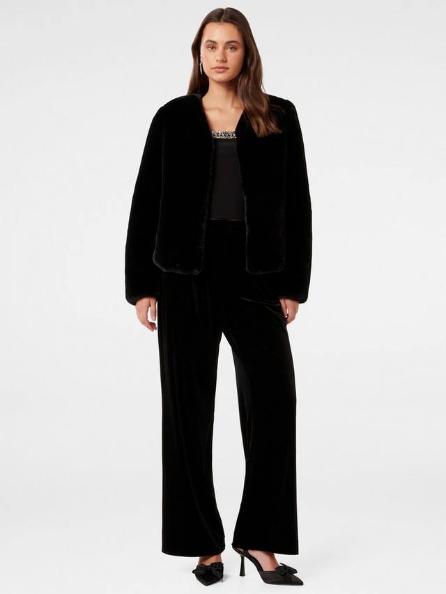 Пальто из искусственного меха ланы Forever New, черный
Пальто из искусственного меха ланы Forever New, черный