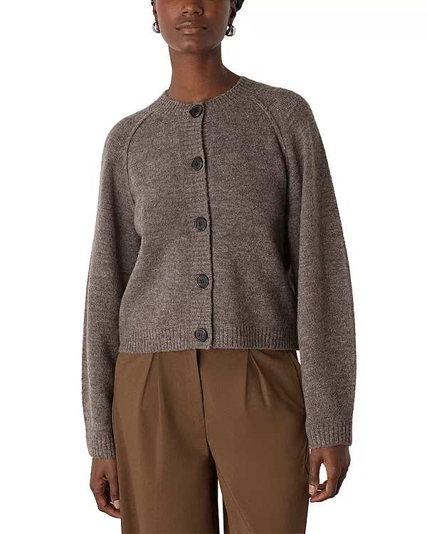 Кардиган с круглым вырезом Whistles, коричневый
Кардиган с круглым вырезом Whistles, коричневый