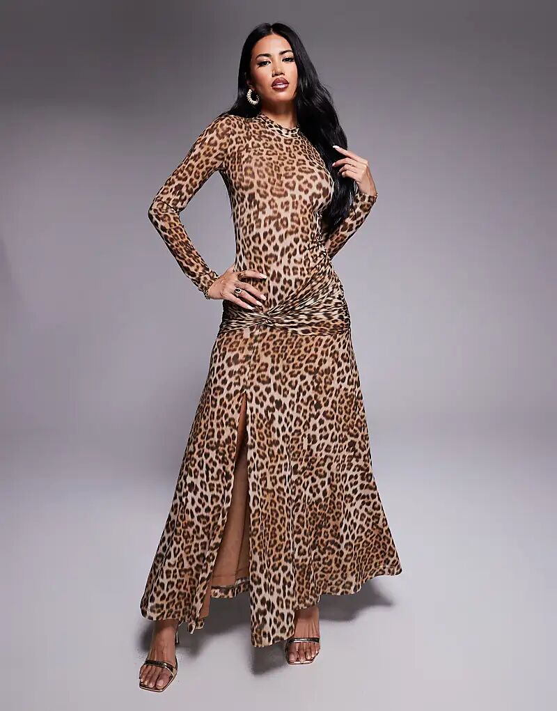 Платье миди Bardot Lea с сетчатым принтом и леопардовым принтом
Платье миди Bardot Lea с сетчатым принтом и леопардовым принтом