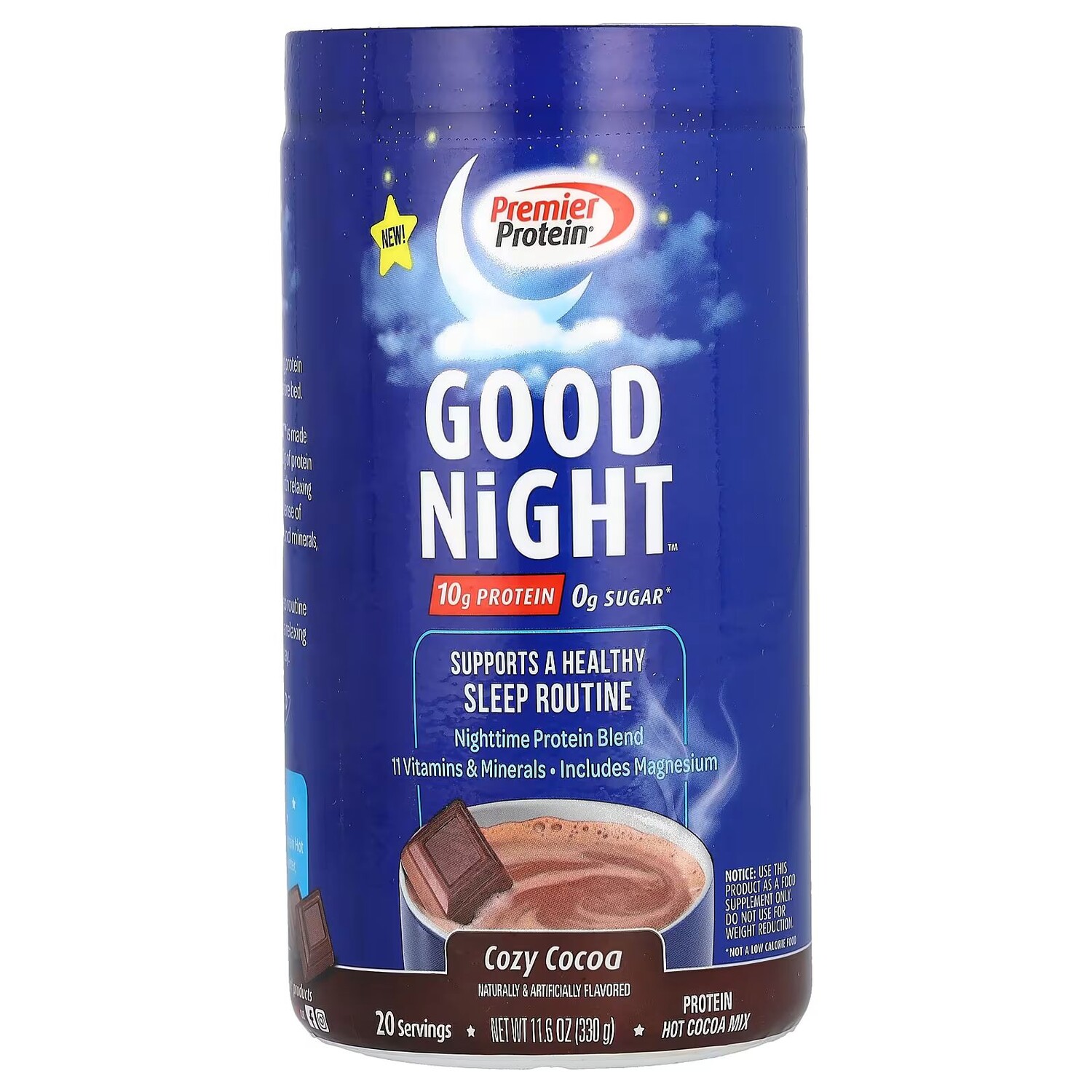 Good Night, Протеиновая смесь горячего какао, уютное какао, 11,6 унции (330 г) Premier Protein
Good Night, Протеиновая смесь горячего какао, уютное какао, 11,6 унции (330 г) Premier Protein