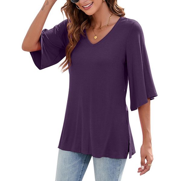 Женская блузка с 3/4 рукавом и v-образным вырезом Boddysize, Dark Purple
Женская блузка с 3/4 рукавом и v-образным вырезом Boddysize, Dark Purple