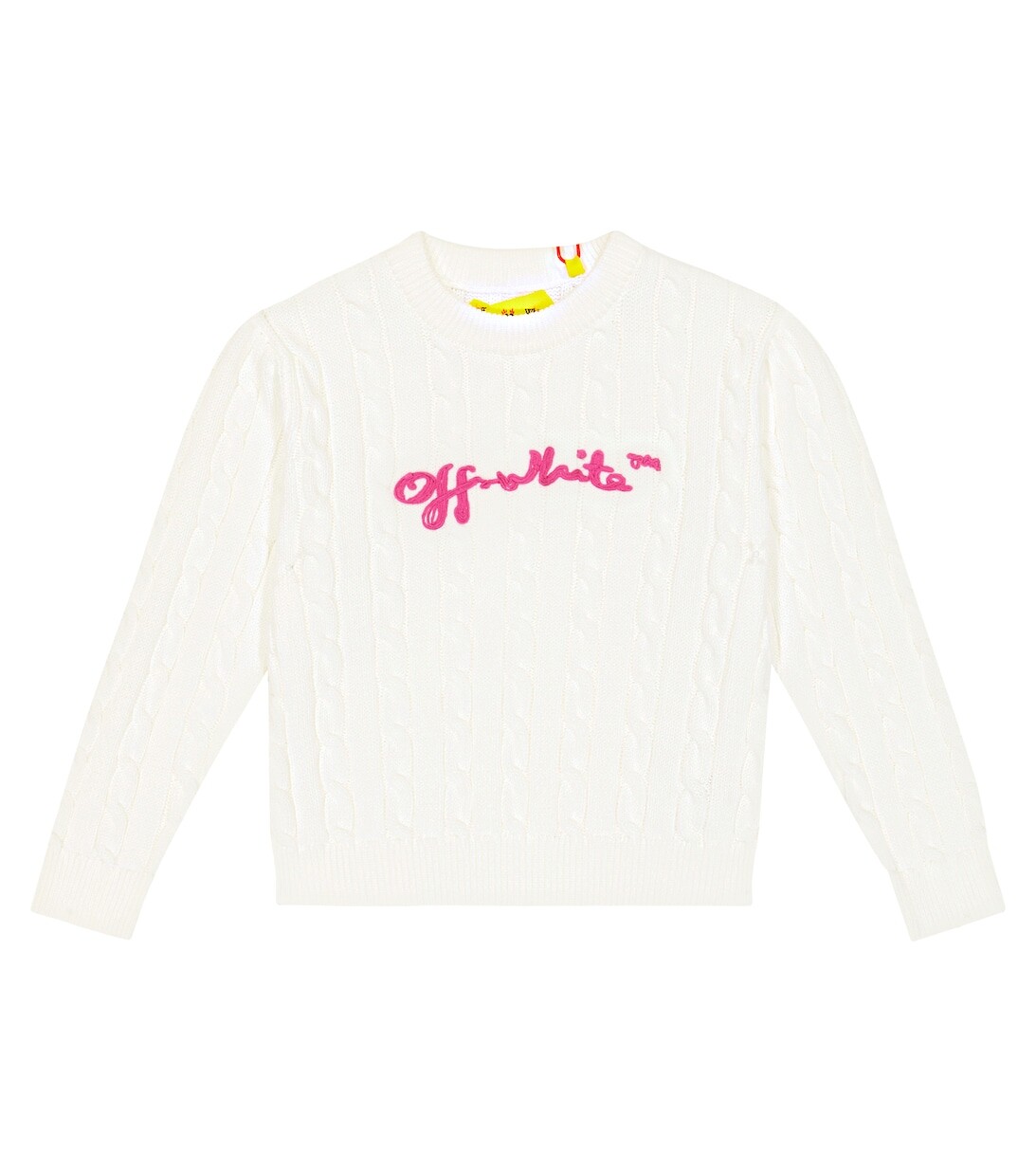 Хлопковый свитер интарсии косой вязки Off-White, белый
Хлопковый свитер интарсии косой вязки Off-White, белый