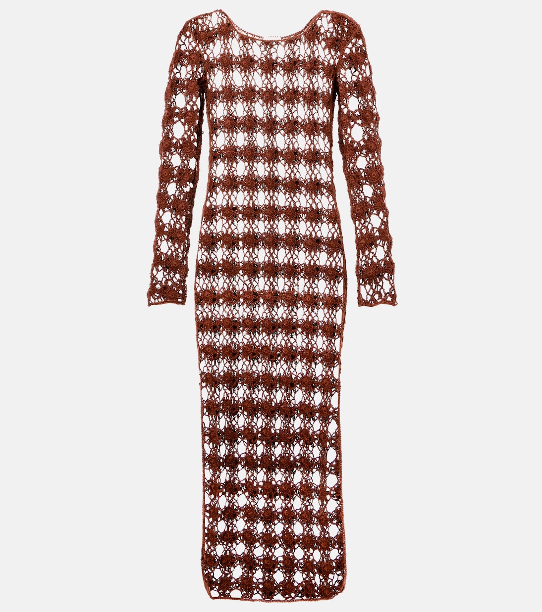 Вязаное хлопковое пляжное платье Anna Kosturova, коричневый
Вязаное хлопковое пляжное платье Anna Kosturova, коричневый