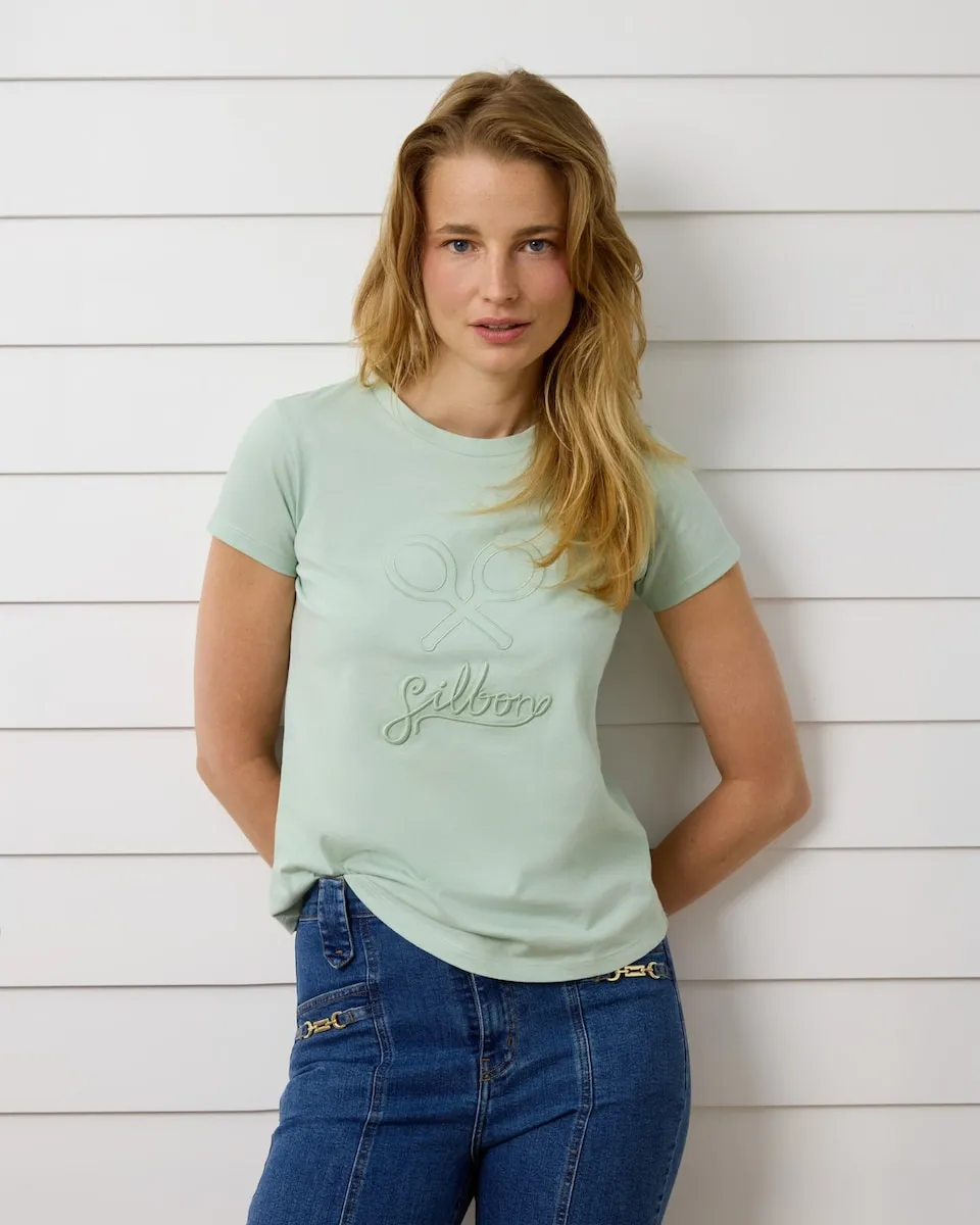 Классическая женская футболка зелёного цвета Silbon, зеленый
Классическая женская футболка зелёного цвета Silbon, зеленый