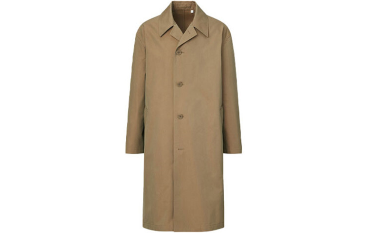 Однобортный мужской плащ Uniqlo, 38 коричневый 
Однобортный мужской плащ Uniqlo, 38 коричневый