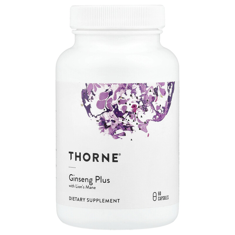 Thorne, Ginseng Plus с львиной гривой, 60 капсул
Thorne, Ginseng Plus с львиной гривой, 60 капсул