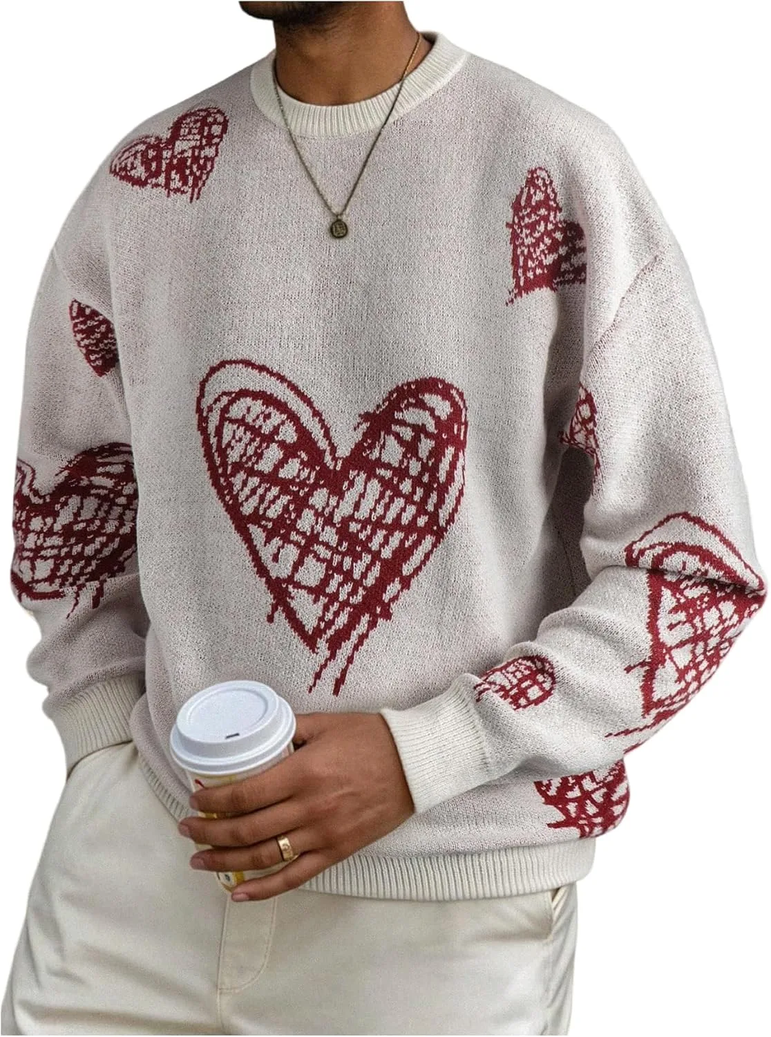 Мужской свитер с принтом в виде сердца BEAUDRM
Мужской свитер с принтом в виде сердца BEAUDRM