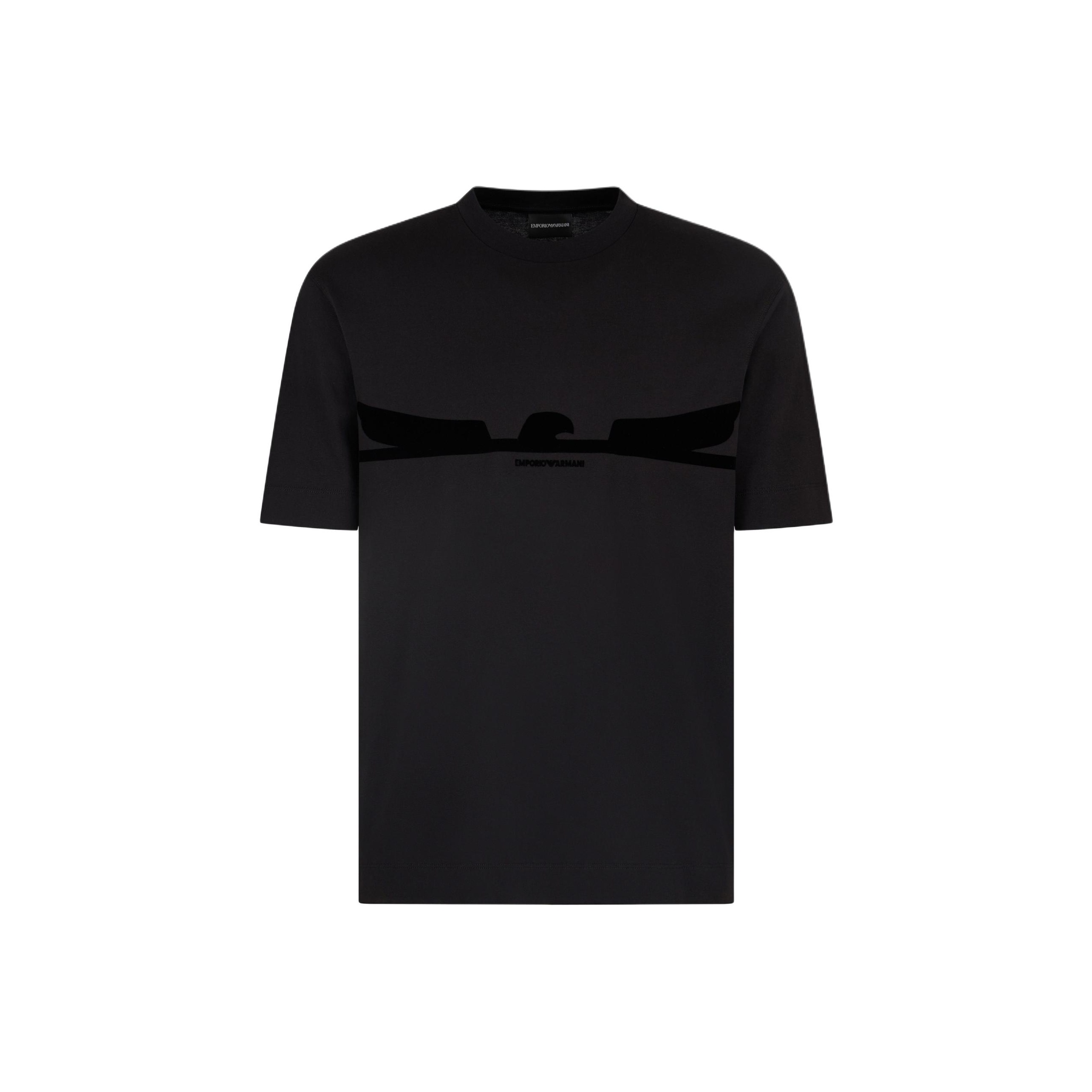 Футболка с бархатной вставкой и орлом EMPORIO ARMANI, черный
Футболка с бархатной вставкой и орлом EMPORIO ARMANI, черный