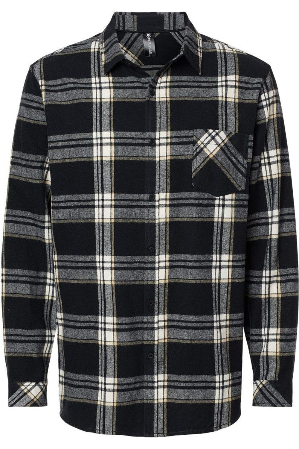 Рубашка из фланели Burnside с длинным рукавом и открытым карманом, черный/экрю
Рубашка из фланели Burnside с длинным рукавом и открытым карманом, черный/экрю