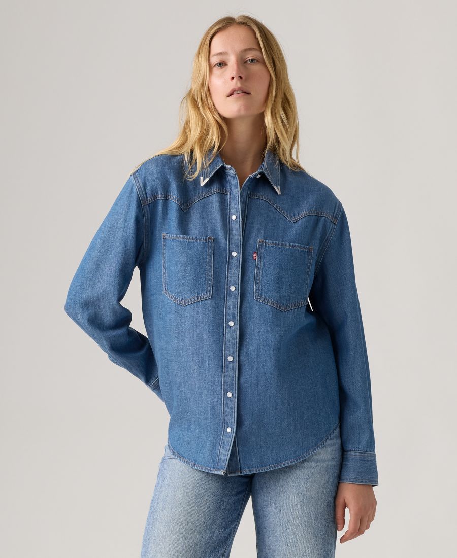 Женская рубашка с длинными рукавами Teodora Western премиум-класса Levi's, Blue
Женская рубашка с длинными рукавами Teodora Western премиум-класса Levi's, Blue