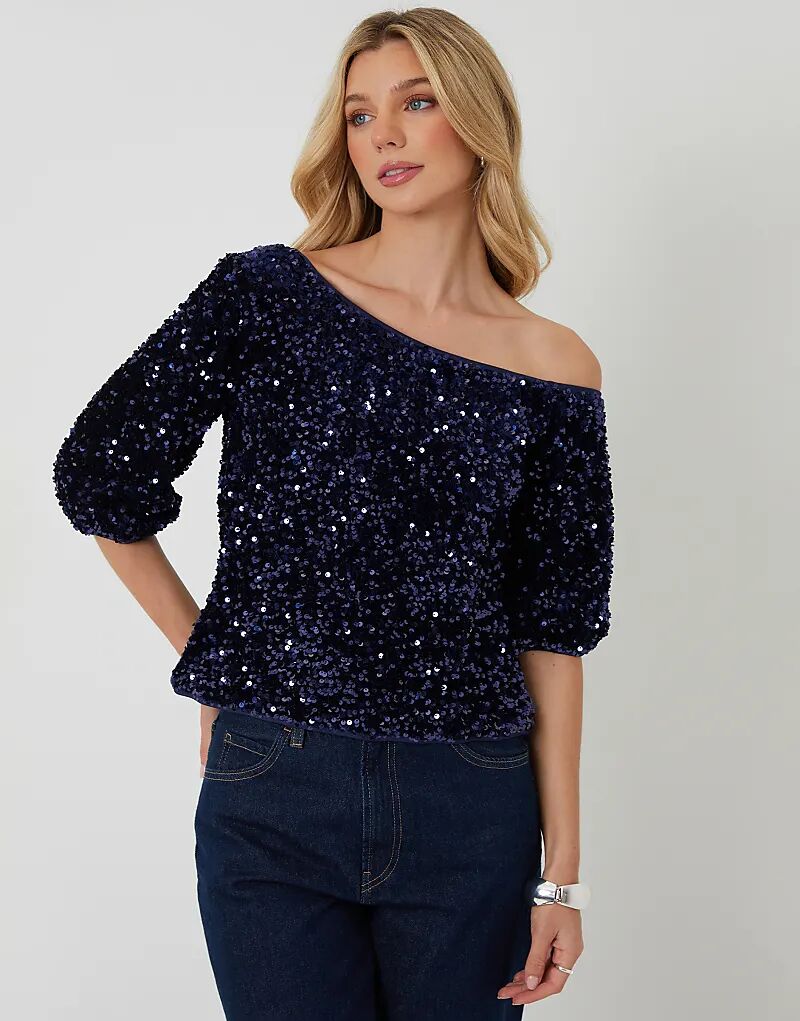 Велюровый топ Threadbare Sequin с вырезом-лодочкой, темно-синего цвета
Велюровый топ Threadbare Sequin с вырезом-лодочкой, темно-синего цвета