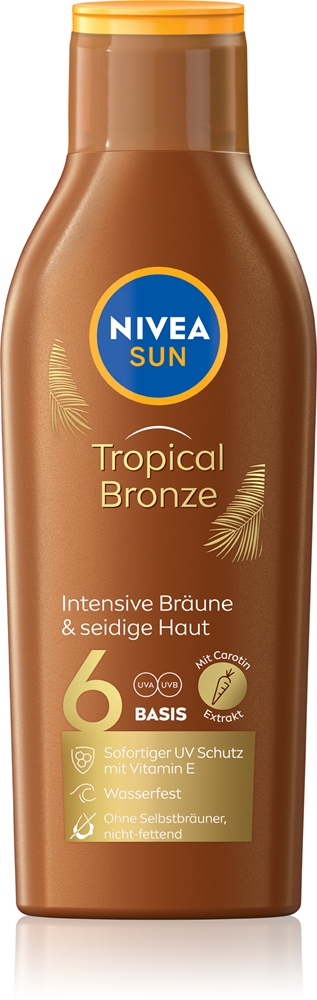 Солнцезащитный лосьон для тела Sun Tropical Bronze с фактором защиты 6 Nivea, 200 мл
Солнцезащитный лосьон для тела Sun Tropical Bronze с фактором защиты 6 Nivea, 200 мл