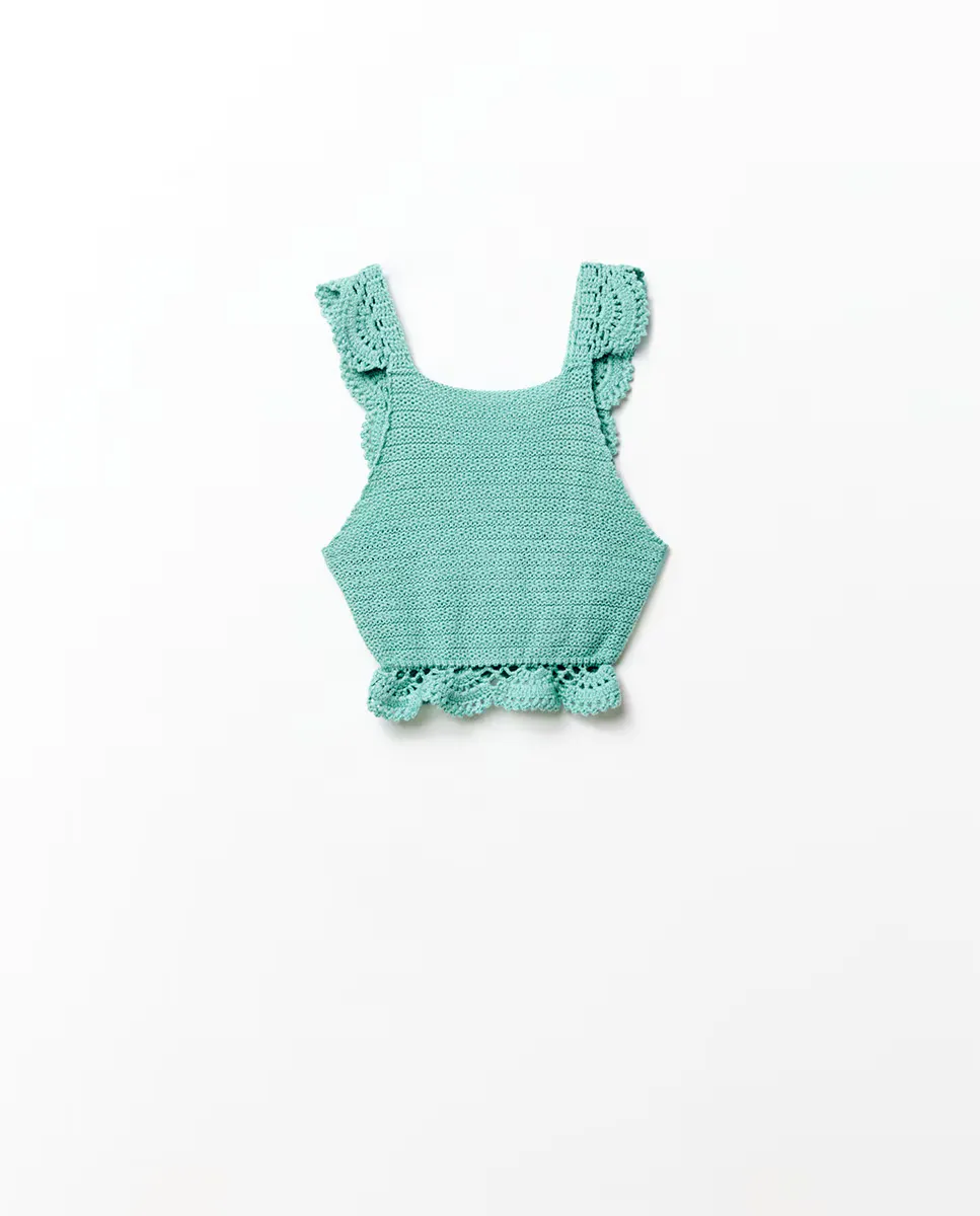 Фантазийный трикотажный топ Sfera, зеленый
Фантазийный трикотажный топ Sfera, зеленый