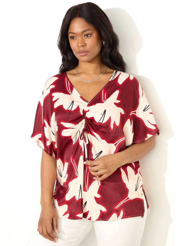Блузка с цветочным принтом и сборкой спереди Live Unlimited, Red
Блузка с цветочным принтом и сборкой спереди Live Unlimited, Red